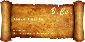 Baska Csilla névjegykártya