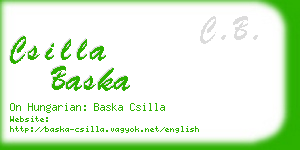 csilla baska business card